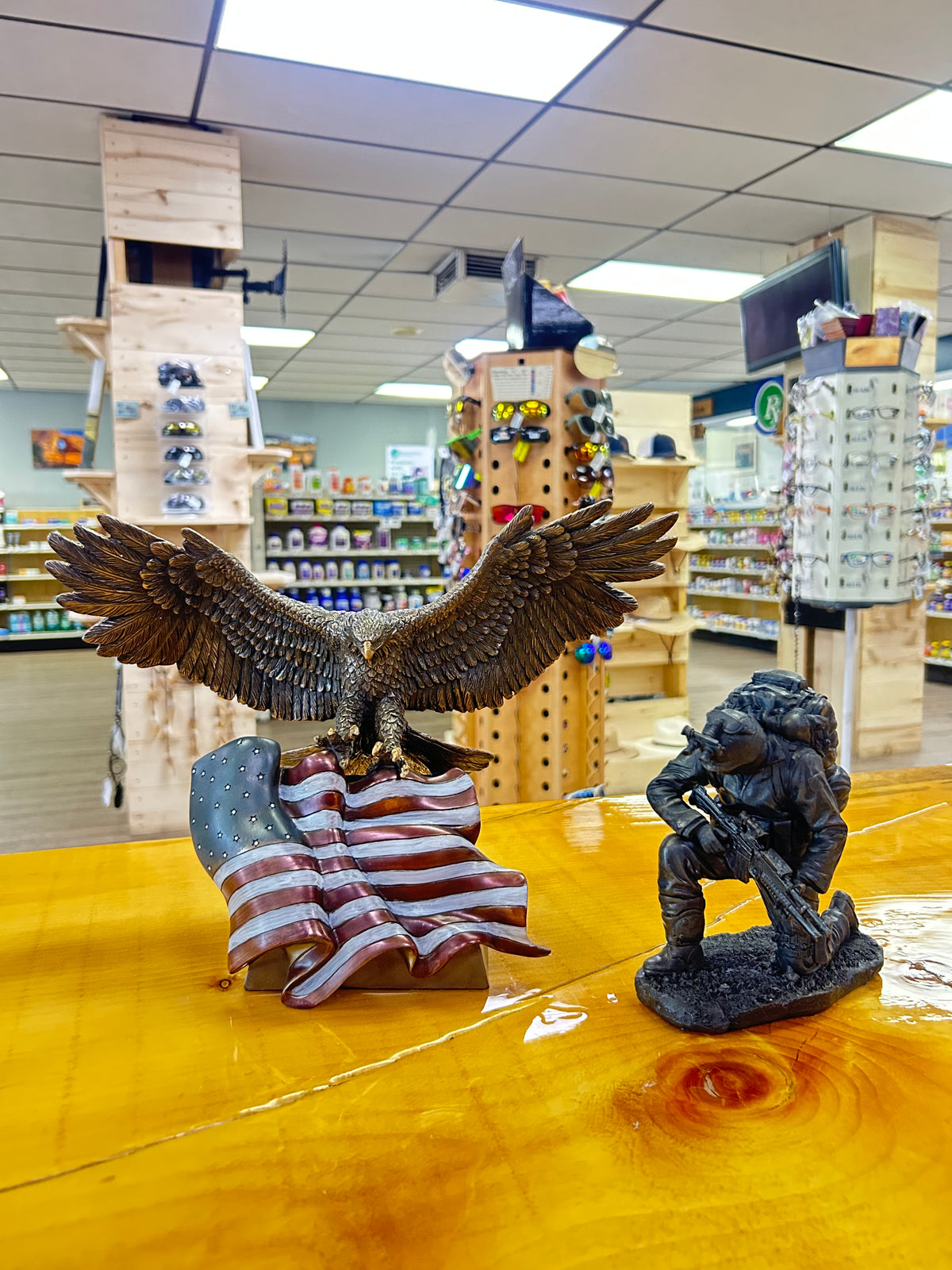 American eagle and soldier